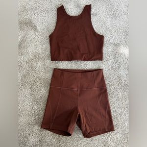 Girlfriend collective 3 piece workout set.